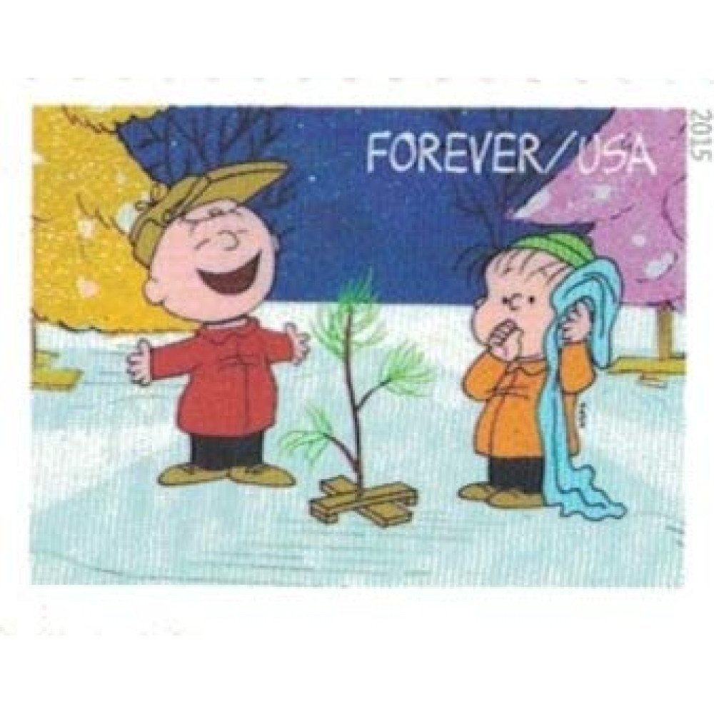 2015 USPS Charlie Brown Xmas Pane of 20 Forever Postage Stamps