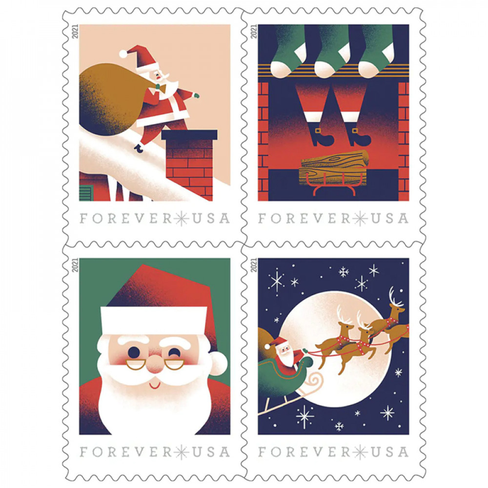 2021 USPS A Visit from St Nick Forever First Class Postage Stamps