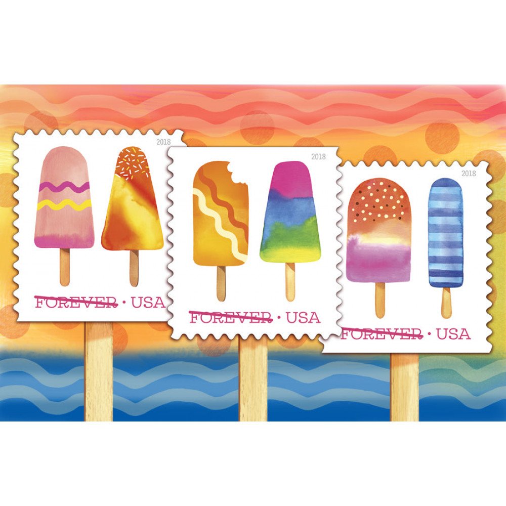(2018) USPS Ice Cream Self Forever Stamps