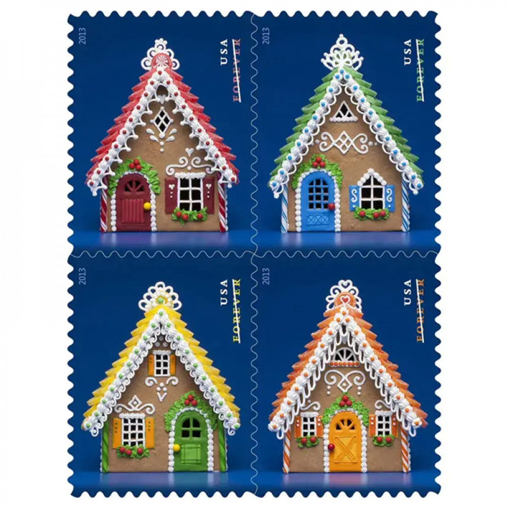 2013 US Holiday Gingerbread Houses Forever Postage Stamps